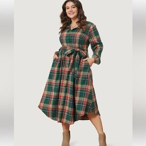 BloomChic Green and Red Plaid Dress